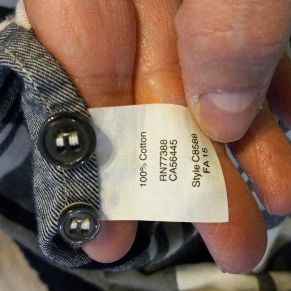 Collared Two Button Front Black And White Flannel… - image 4